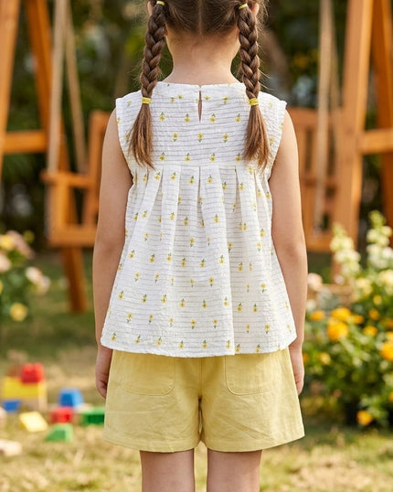 Daisy Seersucker Top & Lemon Shorts Set