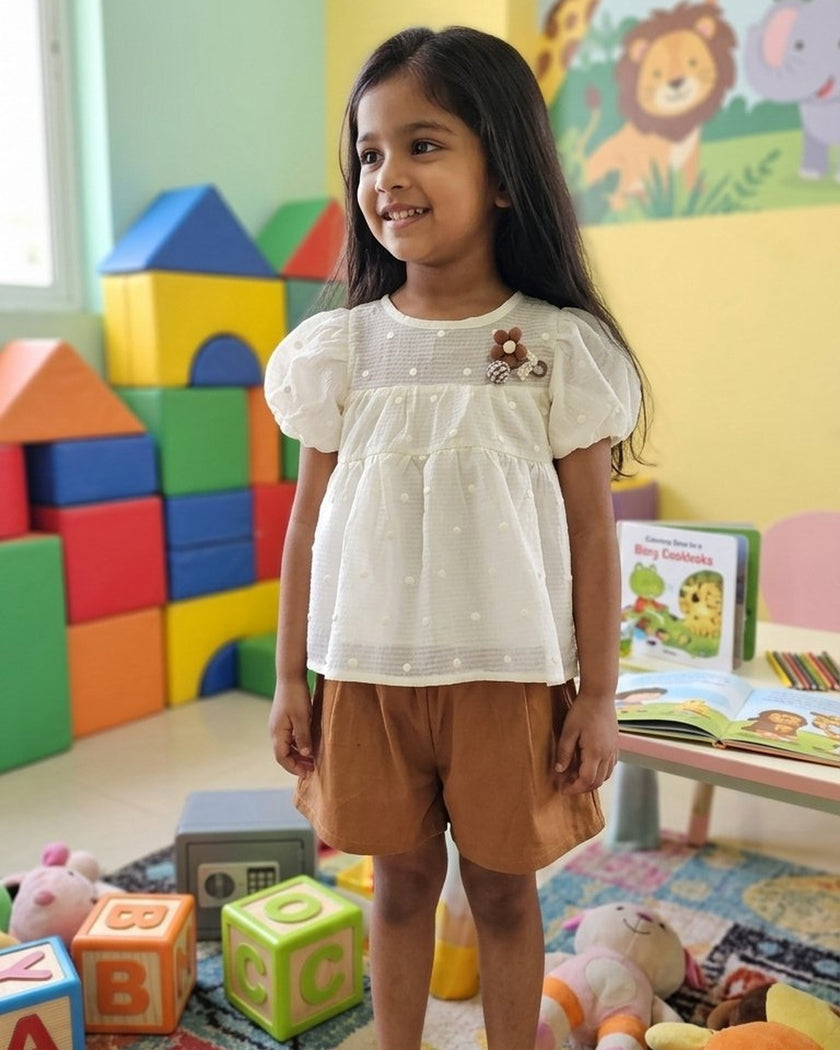 Swiss Dot Tencel Top & Shorts Set