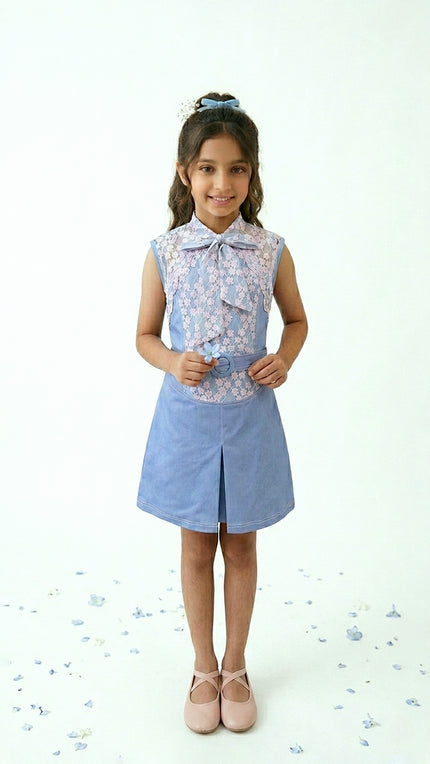 Blue Bloom Lace Dress