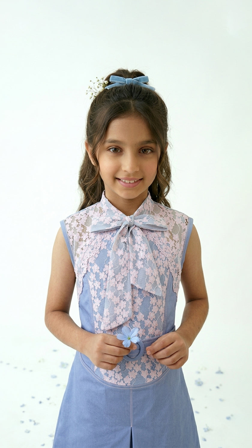 Blue Bloom Lace Dress