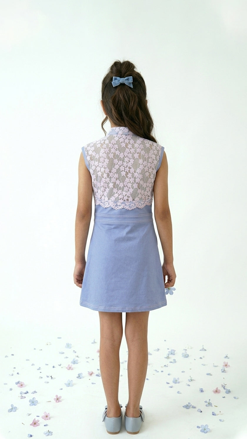 Blue Bloom Lace Dress