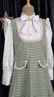 Green Grid Ruffle Dress