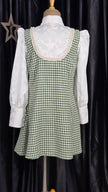 Green Grid Ruffle Dress