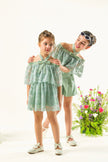 Tiered‑Lace Twirl Dream -Tea Green