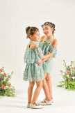 Tiered‑Lace Twirl Dream -Tea Green
