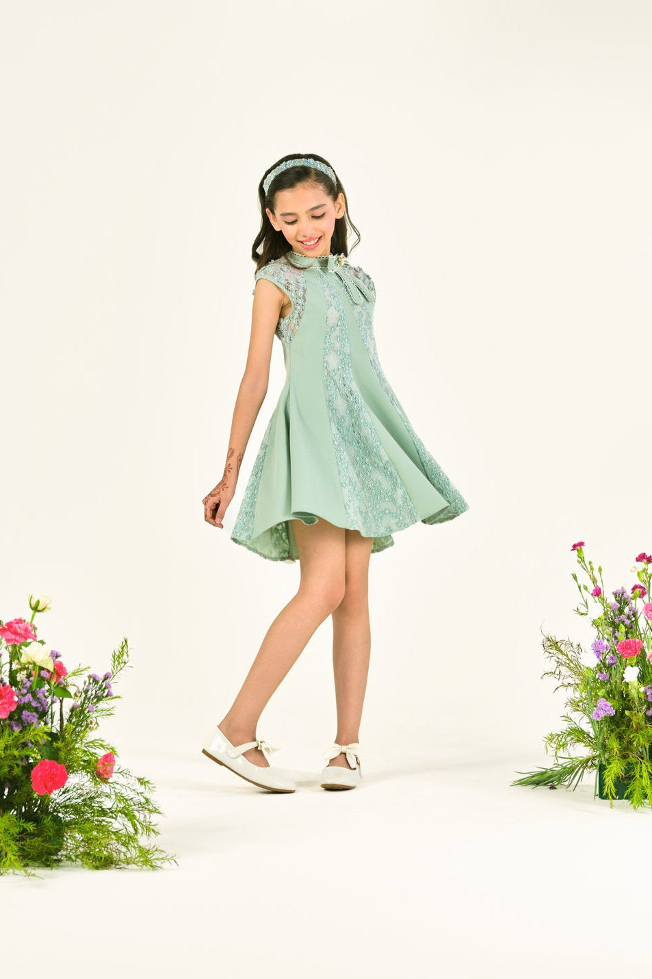 Blossom‑Bow A‑Line Elegance