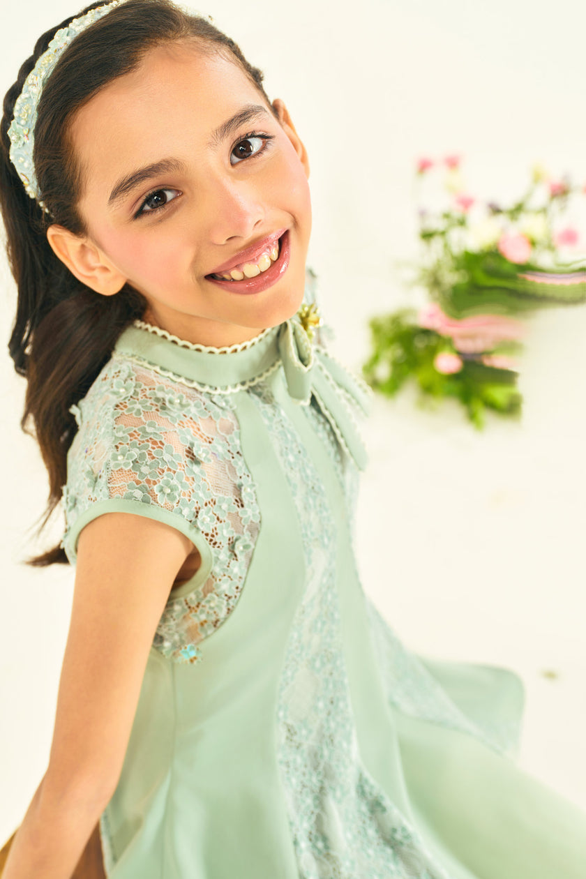 Blossom‑Bow A‑Line Elegance - Purple