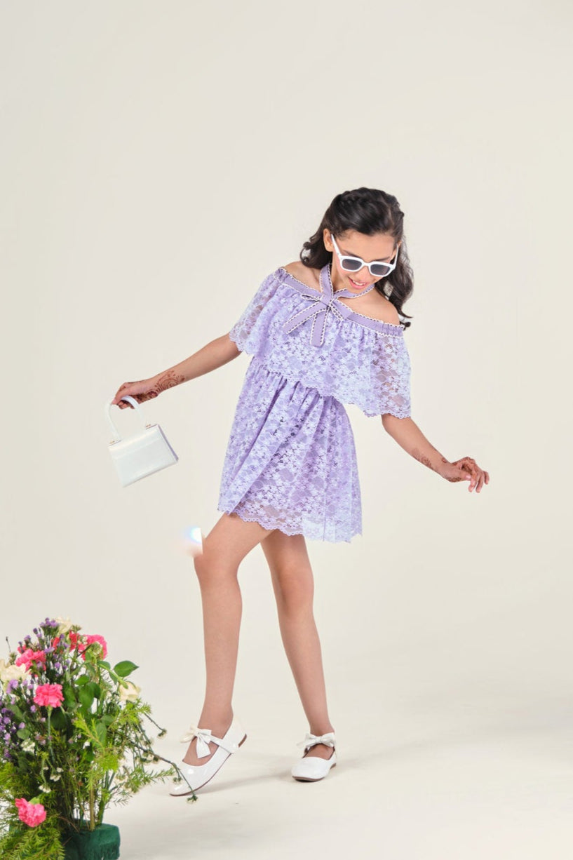 Tiered‑Lace Twirl Dream -Tea Green