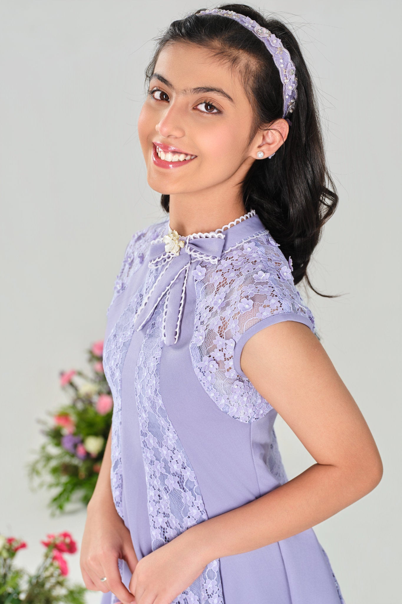 Blossom‑Bow A‑Line Elegance